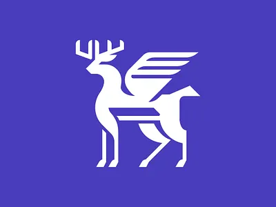 deer winged logo animal logo branding deer deer logo deer winged logo deer wings logo design graphic design logo vector winged deer logo