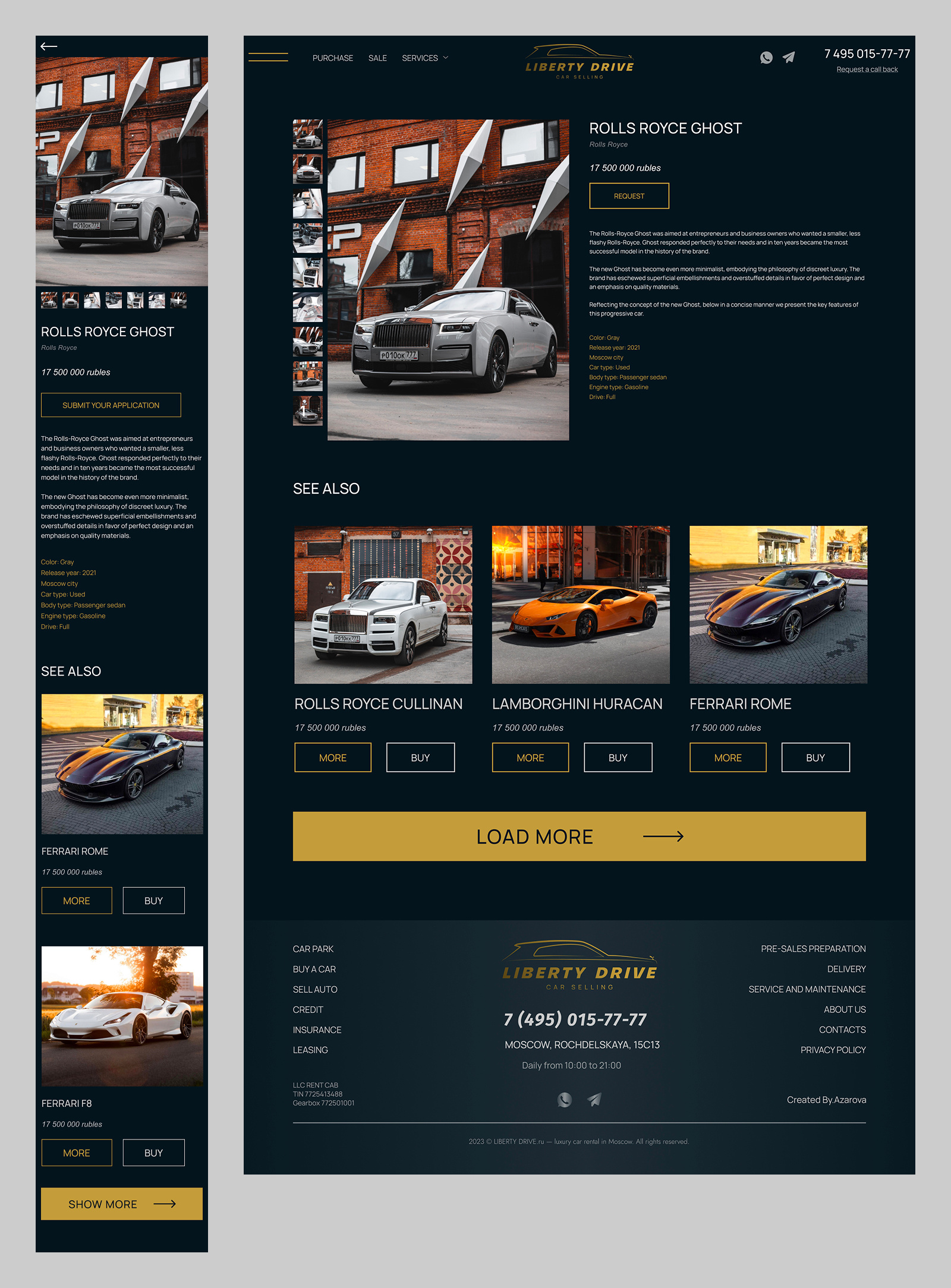 Example of E Commerce Design | Tilda & Webflow