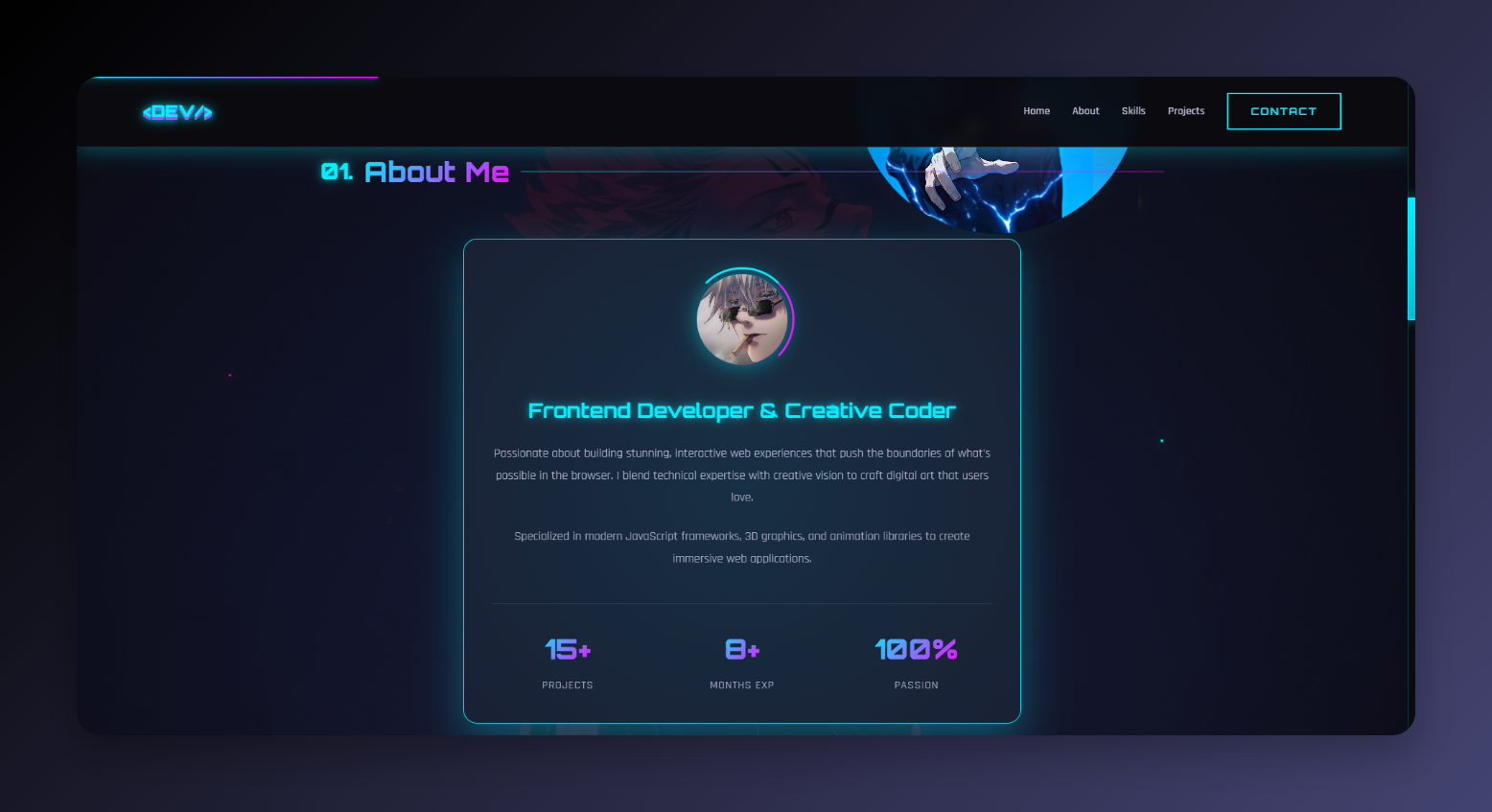 Example of Portfolio For Web Developer