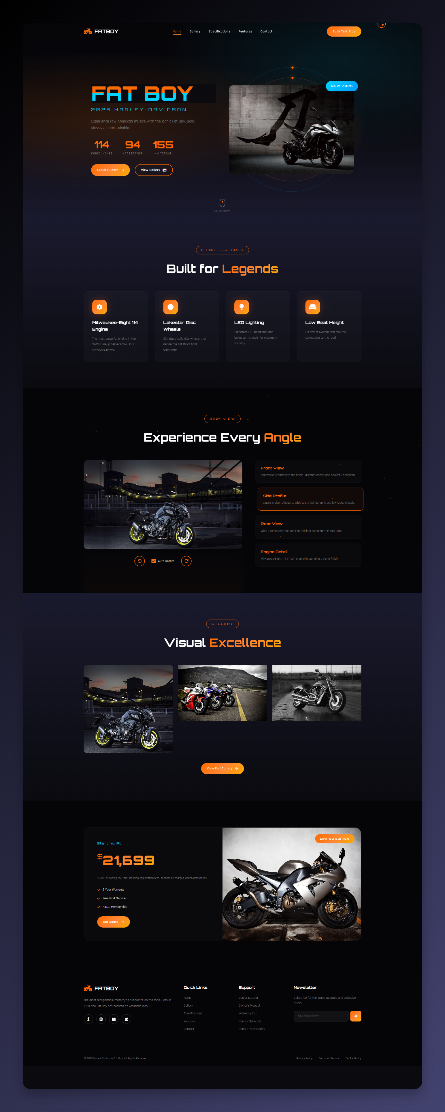 Example of Sport Bike's  3D Website