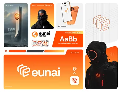 Eunai brand brand identity branding concept futuristic logo geometric logo identity identity style logo logomark modern logo modernbranding tech logo tech noir visual deck visual identity