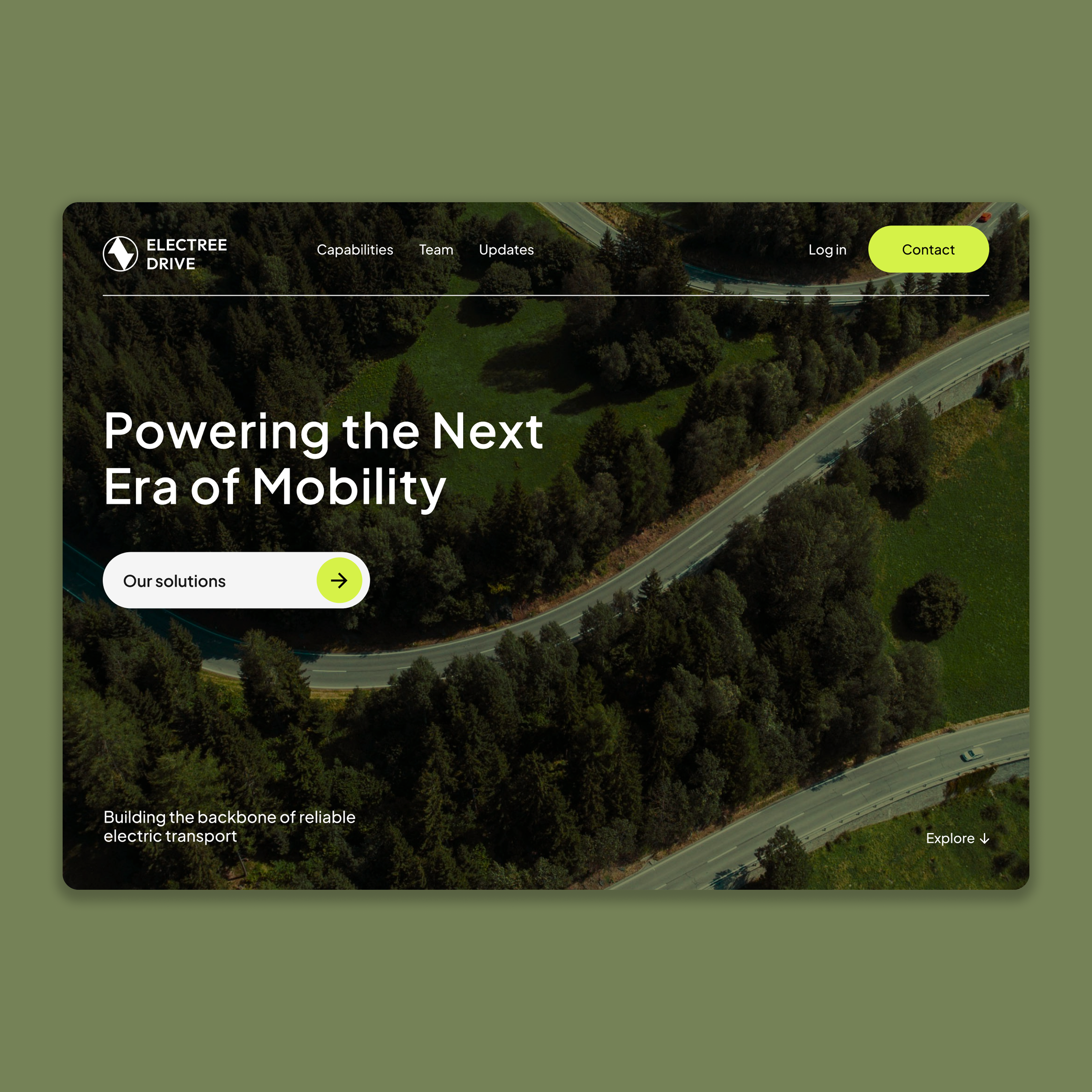 Electree Drive - Hero Section UI Concept concept figma herosection minimaldesign sustainability ui uidesign ux webdesign