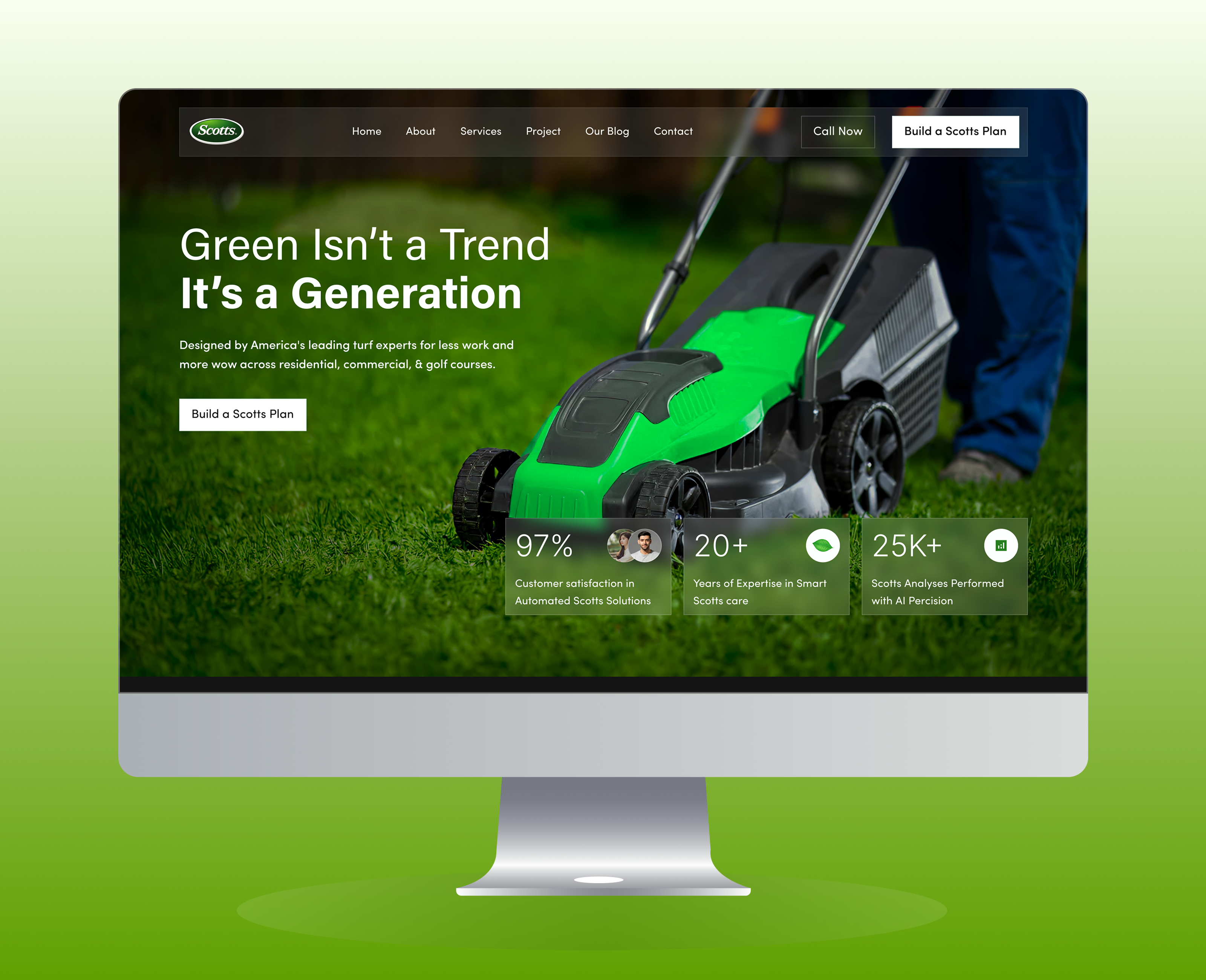 Lawn Care Landing Page Design gardening home page interactive website ios landing page landscaping services landscaping website lawn lawn care lawn care services website lawn fertilization lawn maintenance lawn mowing services mobile organic lawn care startup ui ux web website design weed control