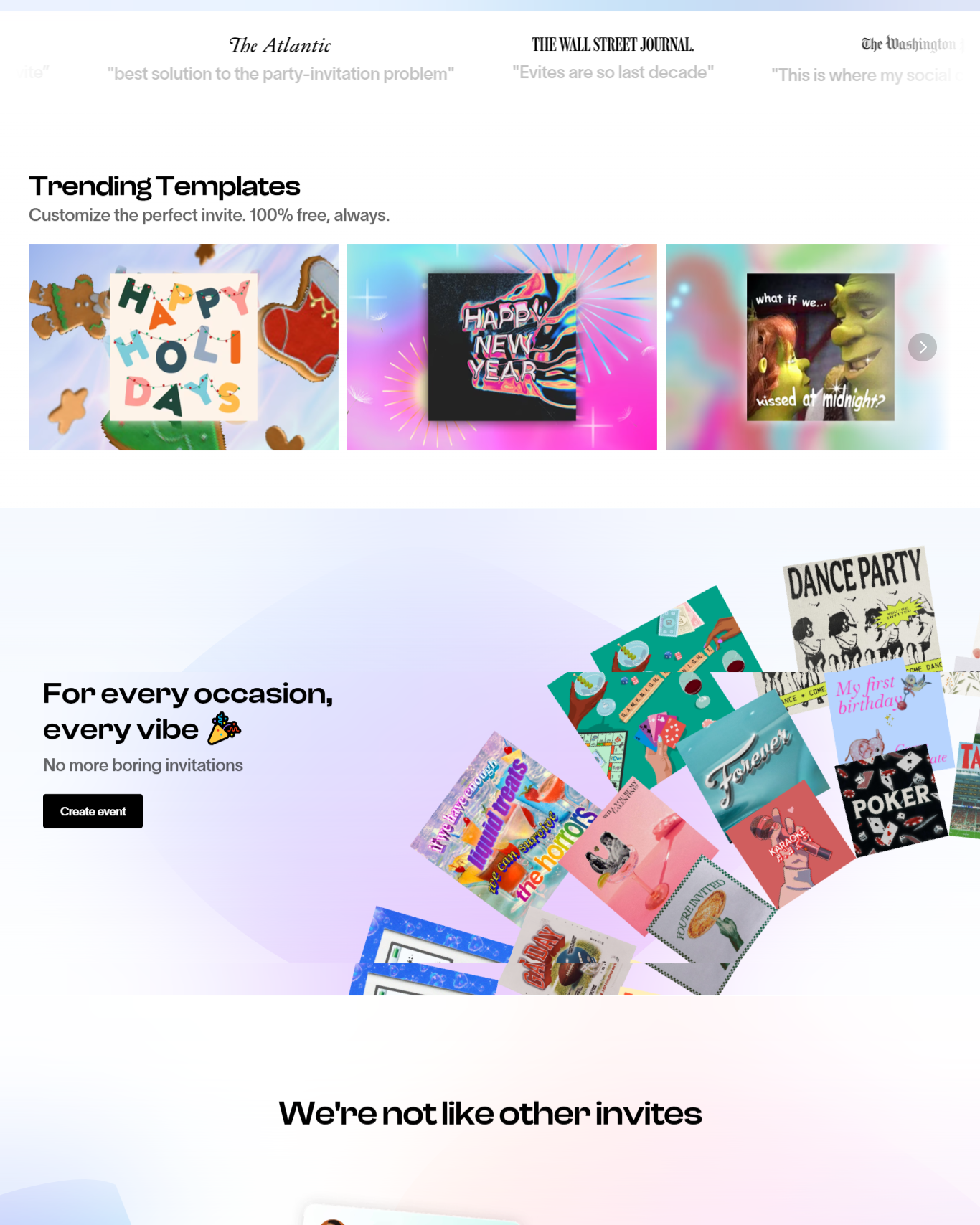 Modern Event Invitation Platform Website branding design graphic design illustration landingpage logo vector webdesign webxpart