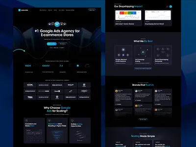 Google Ads Agency Landing Page UI agency website design branding conversion focused design dark ui design digital marketing ecommerce marketing google ads landing page design marketing agency performance marketing responsive web design saas landing page ui design ux ui design web design website design