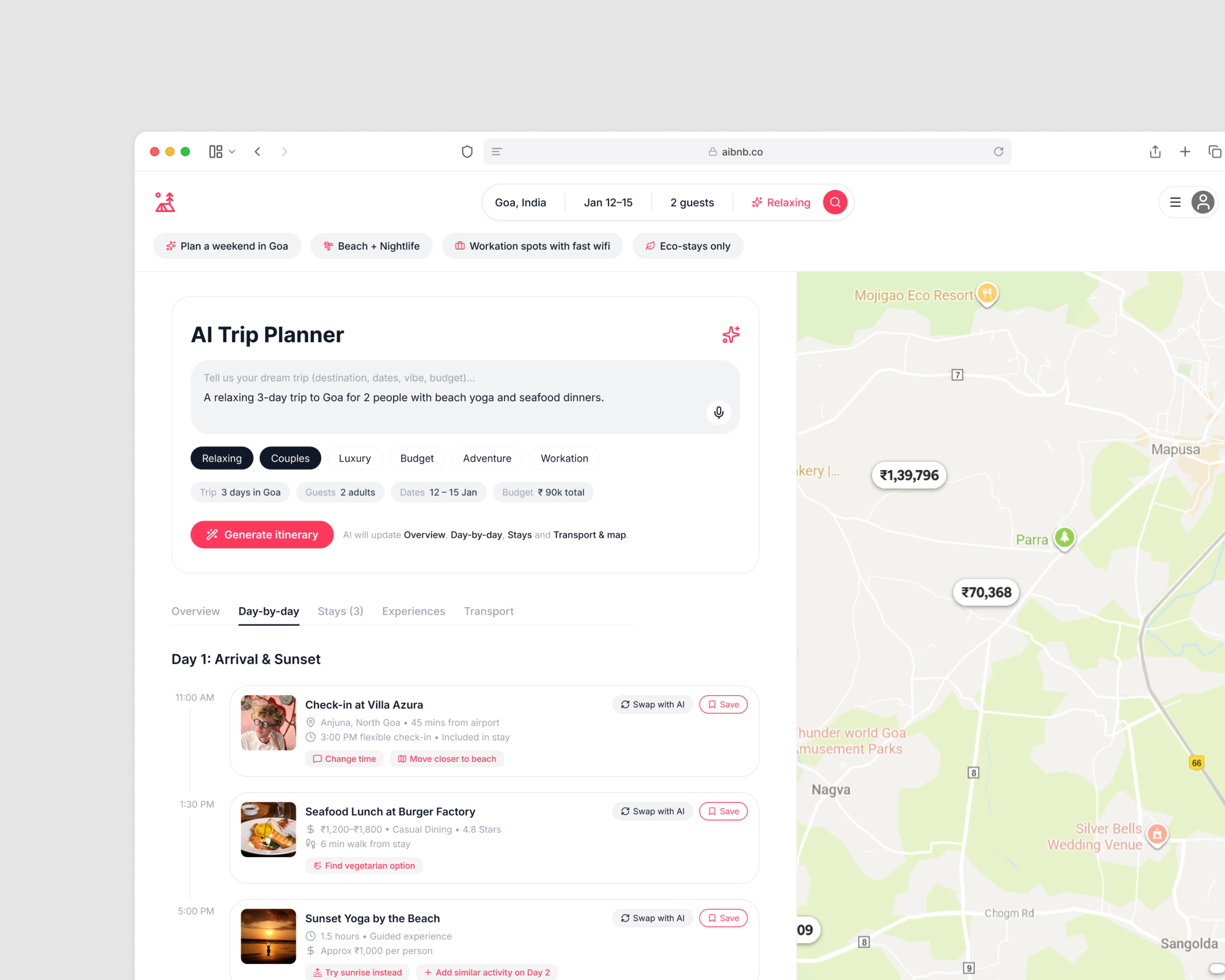 Aibnb - Your AI travel Planner ai ai travel planner airbnb branding clean dailyui hotels inspiration modern new product design travel trendy ui ui design uiux user experience user interface ux vacation