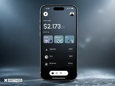 Mobile Crypto Wallet app blockchain crypto exchange crypto wallet design figma finance fintech home screen investment mobile app plans portfolio saas subscription tokens ui ux web3