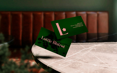 Business card for Lottie Bistrot brand branding businesscard card design graphic design identity illustration illustrator logo logodesign logotype polygraphy restaurant