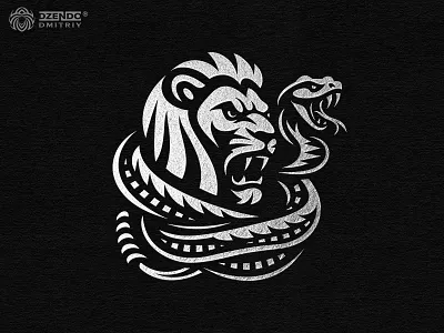 Union of Leo and Snake logo aggressive animal emblem branding dark brand identity branding dominance symbol logo esports team branding lion and serpent emblem lion serpent fusion lion snake logo lion wrapped by snake logo mythic animal logo power and control logo power brand branding predator alliance symbol wild predator union