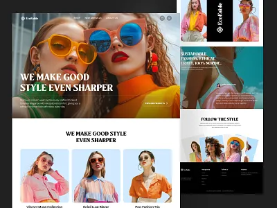 EcoFable - Summer Fashion eCommerce website landing page e commerce website ecommerce ecommerce ui fashion fashionecommerce fashionlandingpage landing landing page landing page ui luxury ecommerce ui online shopping seative shopify shopify design shopping cart shopping website ui web design website