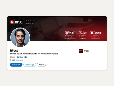 RPost — LinkedIn Banner System banner design brand system branding corporate branding design design system digital branding figma figma design figma designer linkedin marketing design social media visual identity