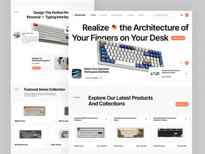 Keystone - Keyboard Store Website Design brutalism design graphic design keyboard ui website