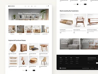 Infurnish Shop Page - Furniture E-Commerce Website UI Figma design inspiration detail page digital design digital page ecommerce website figma furnitur store furniture design modern website online store product page shop online ui design ui inspiration ui showcase ui trends uiux ux design web design