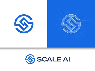 SG or Scale Ai logo ai blue branding colors cs grids letter s logo logo design logodesign logotype mark modern monogram monoline scaleai sing startup value vector