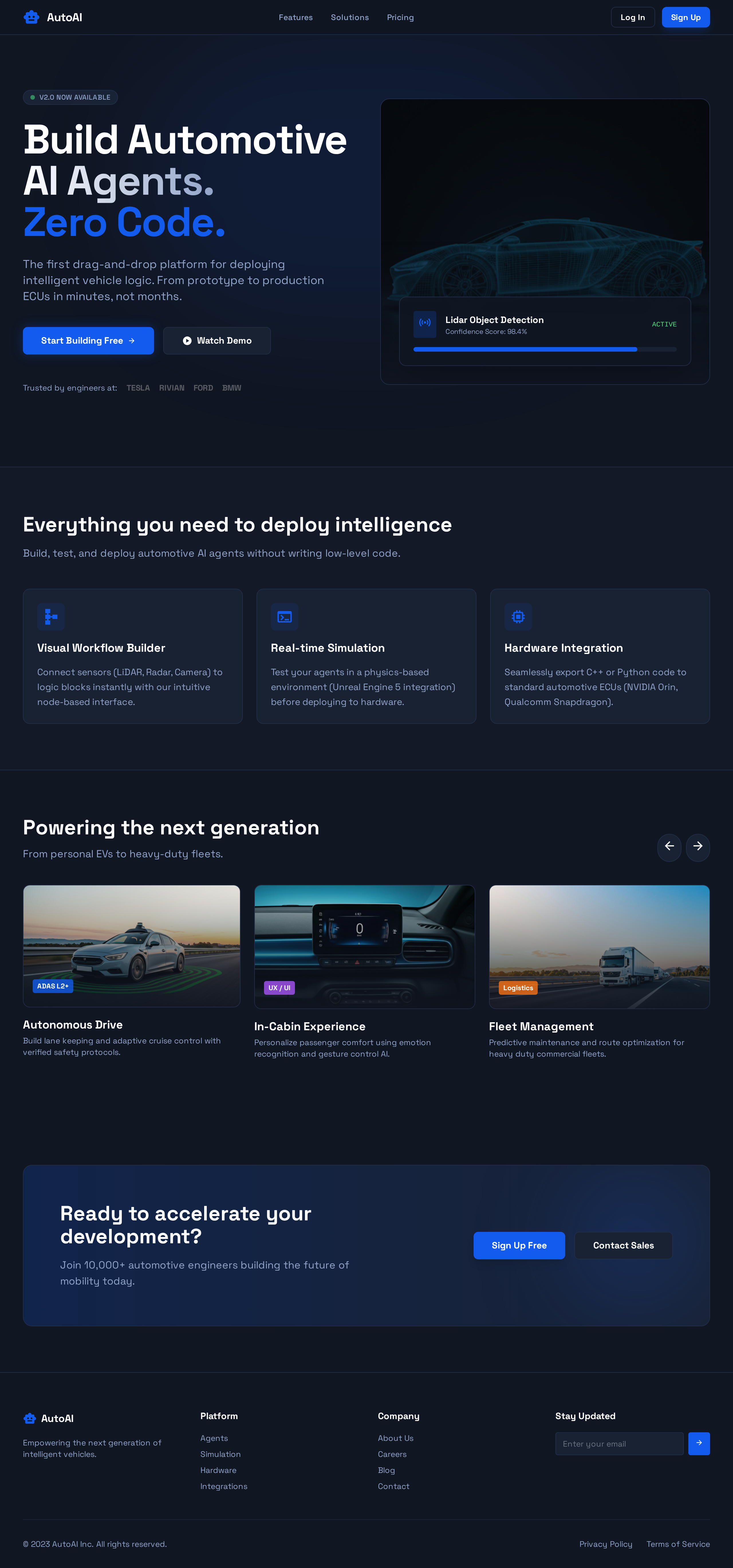 Automotive AI Platform animation graphic design ui web design