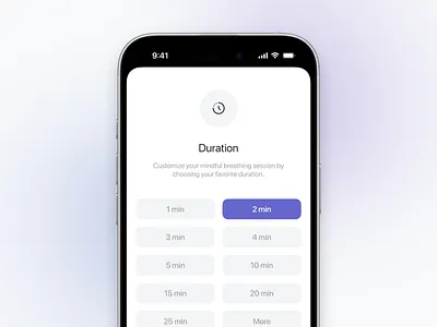 Choose Your Duration animation app app design blur buttons design duration header icon illustration ios iphone list minutes product design screen thumbnail time vagus