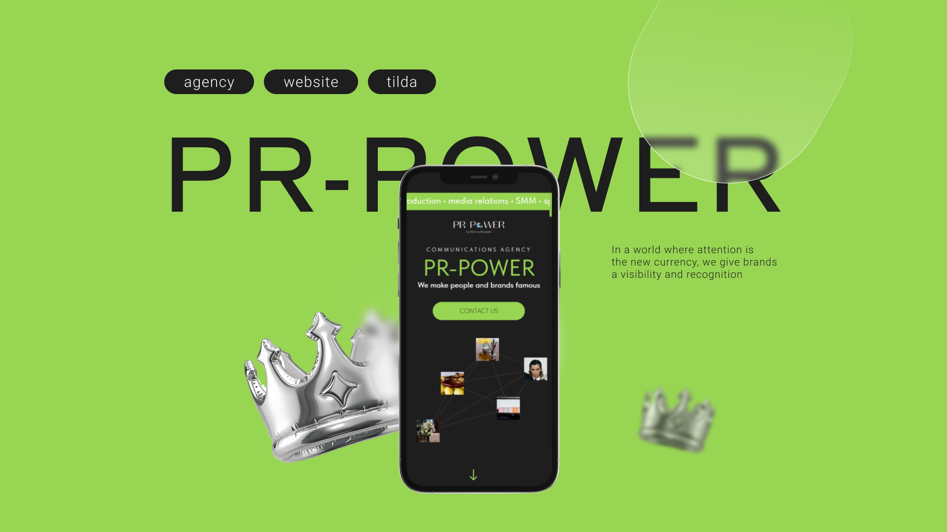 Pr agency portfolio website branding design figma graphic design landing page tilda publishing ui ux web design