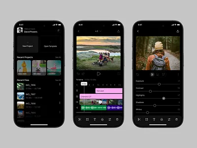 Mobile Video Editing App UI Design appdesign appinterface cleandesign colormodule creativeui creativeworkflow designsystem digitalui editingapp interactiveui interfaceinspiration mobileapp motiondesign productdesign studioinspiration timelinedesign uidesign userexperience uxdesign videodesign