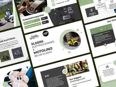 Elders Elettrico × Motolino – Electric Scooter Pitch Deck Design business presentation clean energy deck design electric scooter ev startup mobility modern presentation pitch deck powerpoint design presentation design slide design startup pitch sustainability