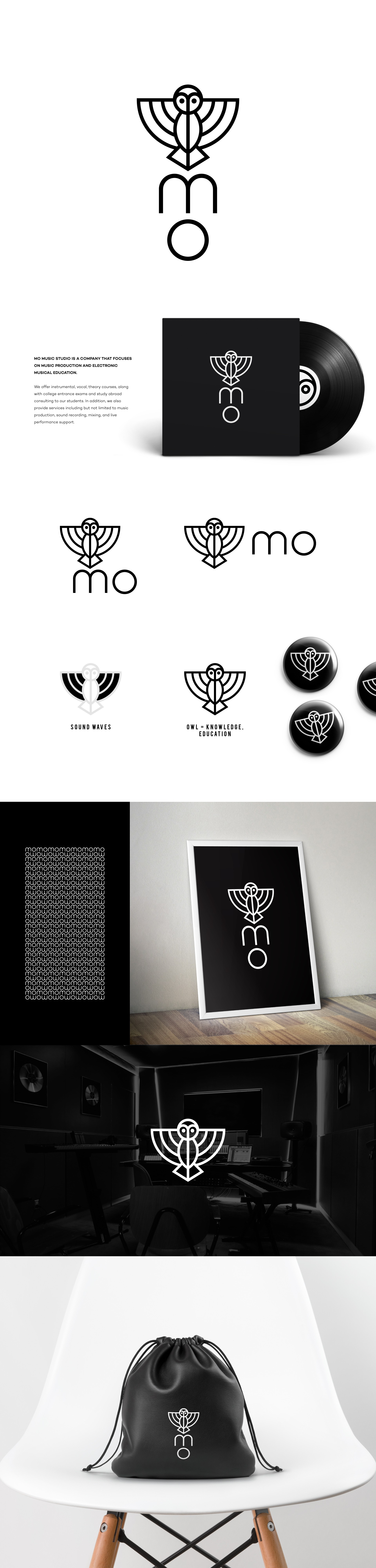 MO – Minimal Owl Music Brand Identity brandidentity branding logodesign minimalbranding musicbrand visualidentity