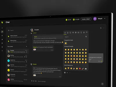 Walme Messenger app crypto matrix messenger mobile app money transfer sent crypto ui uiux ux walme web web app