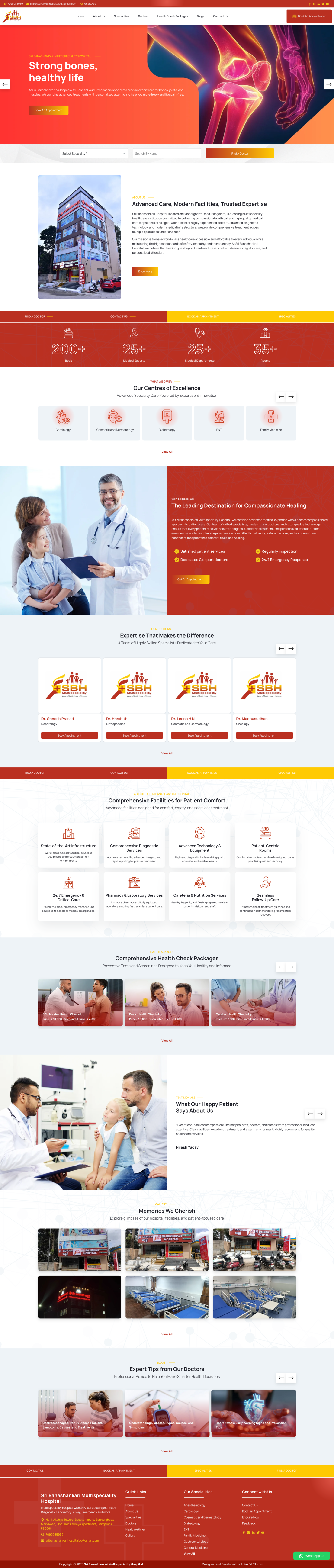 Sri Banashankari Hospital branding custom php template design drupal custom theme graphic design illustration logo php custom template ui wordpress custom theme