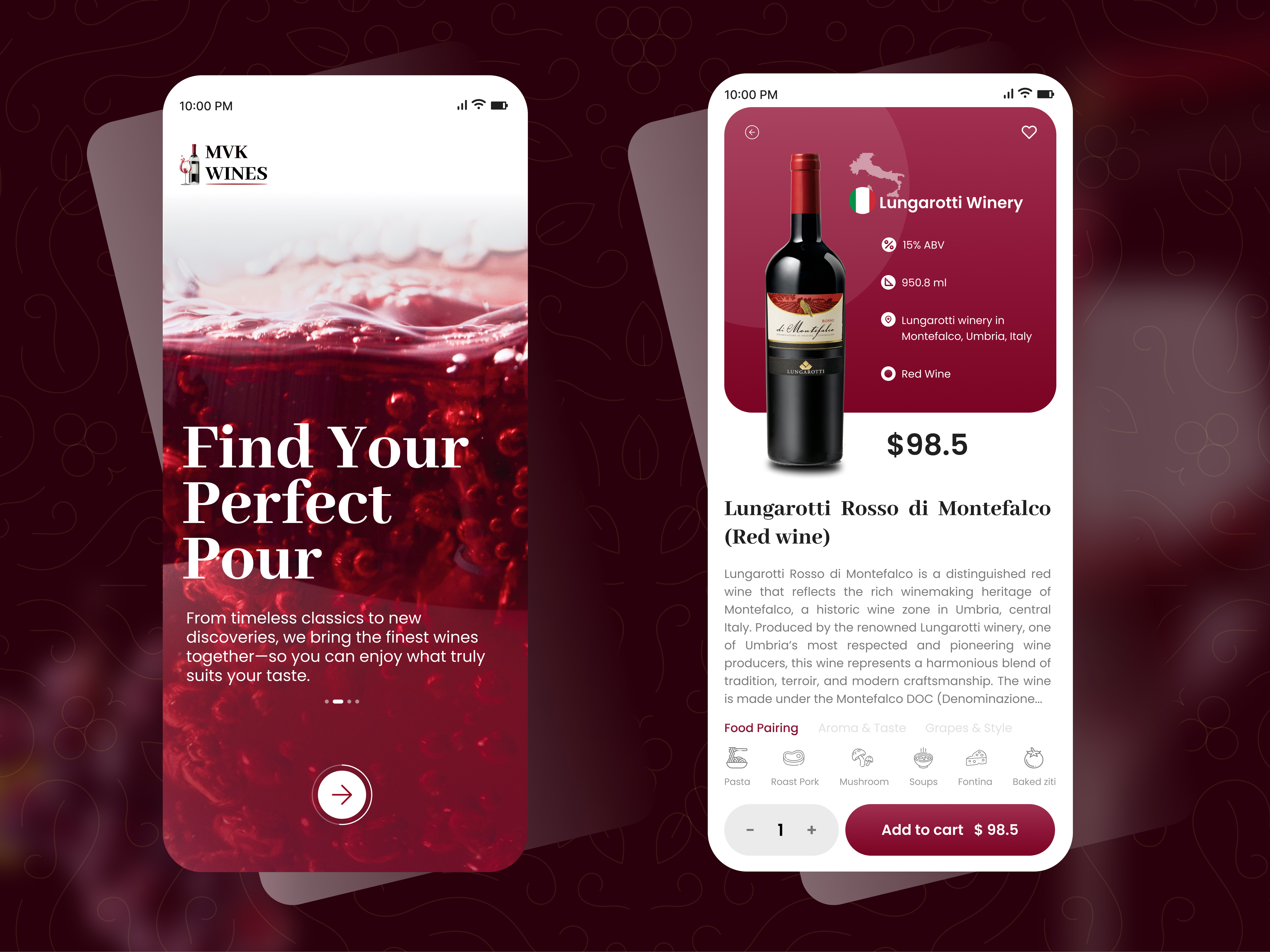 Where Taste Meets Technology: Luxury Wine Shopping App UI 🍷 appdesign cleanui designinspiration dribbble ecommercedesign figmadesign foodanddrink iosappdesign lifestyleapp luxuryui minimaldesign mobileappui mobiledesign productdesign uidesign uiux userexperience uxdesign wine wineapp