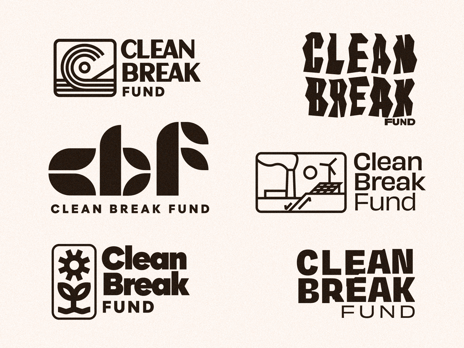 Clean Break Fund branding clean energy environment flower foundation graphic design logo nature ocean retro sun typography water