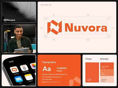 Nuvora - Tech Logo Design ai logo best logo brand aesthetics branding brandmark clean logo creative logo design guidelines identity design logo logo design logo designer logo exploration logo system modern branding modern logo saas logo simple logo tech logo visual identity