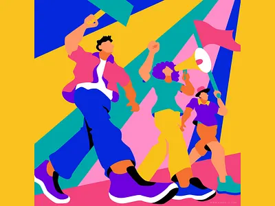 Demonstration demonstration illustration man movement politics protest woman