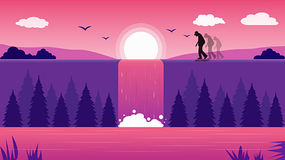 landscape vector art illustration vector