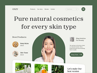 Cosmetics website header. cometics ecommerce female feminine header hero landing page make up product webpage website