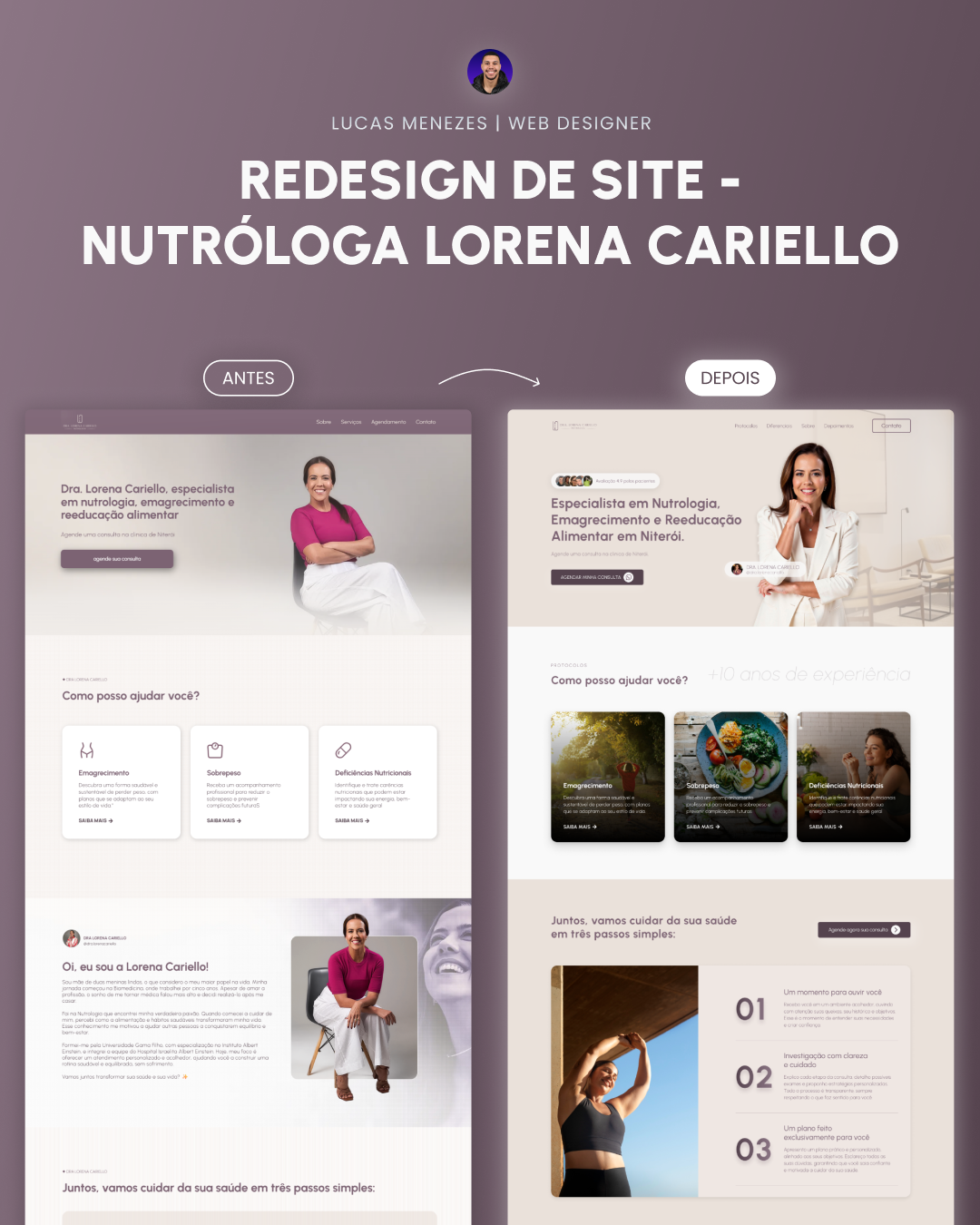 Website Redesign - Nutrologist Lorena Cariello design figma health modern nutrition nutrologist redesign ui ui design ux web design website