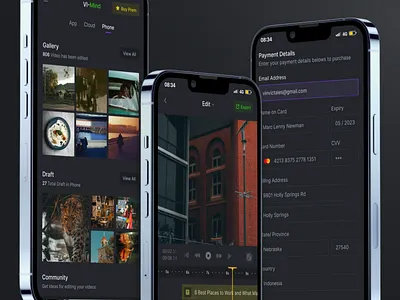 Vimind - Video Editor Mobile Apps app apps camera edit editor fashion ios ios 16 mobile app mobile design music photo editor photo gallery photo ui slide ui design ux design video video app video editor