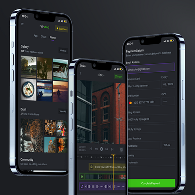 Vimind - Video Editor Mobile Apps app apps camera edit editor fashion ios ios 16 mobile app mobile design music photo editor photo gallery photo ui slide ui design ux design video video app video editor
