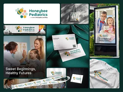 Honeybee Pediatrics | Minimalist Logo brand design brand identity branding color palette corporate identity creative friendly healthcare identity illustration illustrator kids branding logo logo design mascot medical branding modern logo pediatrics typography visual identity