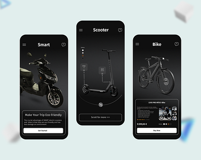 E-drive App app bike car design drive electric figma scooter ui uiux ux