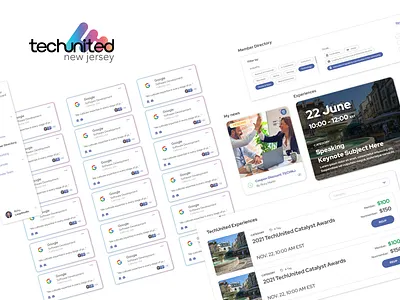 Techunited - Entrepreneurs dashboard community dashboard design entrepreneurs social startup ui ux
