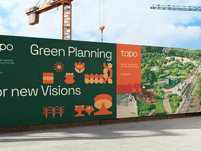 Topo - Branding architecture branding design geometry graphic design grid landscape logo nature plants space grotesk tree vector