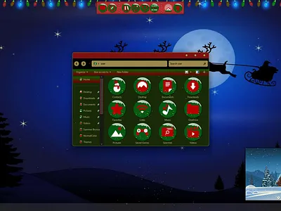 Christmas Dark SkinPack for Windows 11 and 10 graphic design skin skinpack theme ui