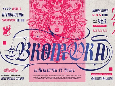 Bromora Typeface blackletter design font fonts illustration letteing typeface