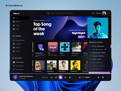 VMus.ic-"Your music, your way - all in one place" android app app design dashboard design product design ui ux web app