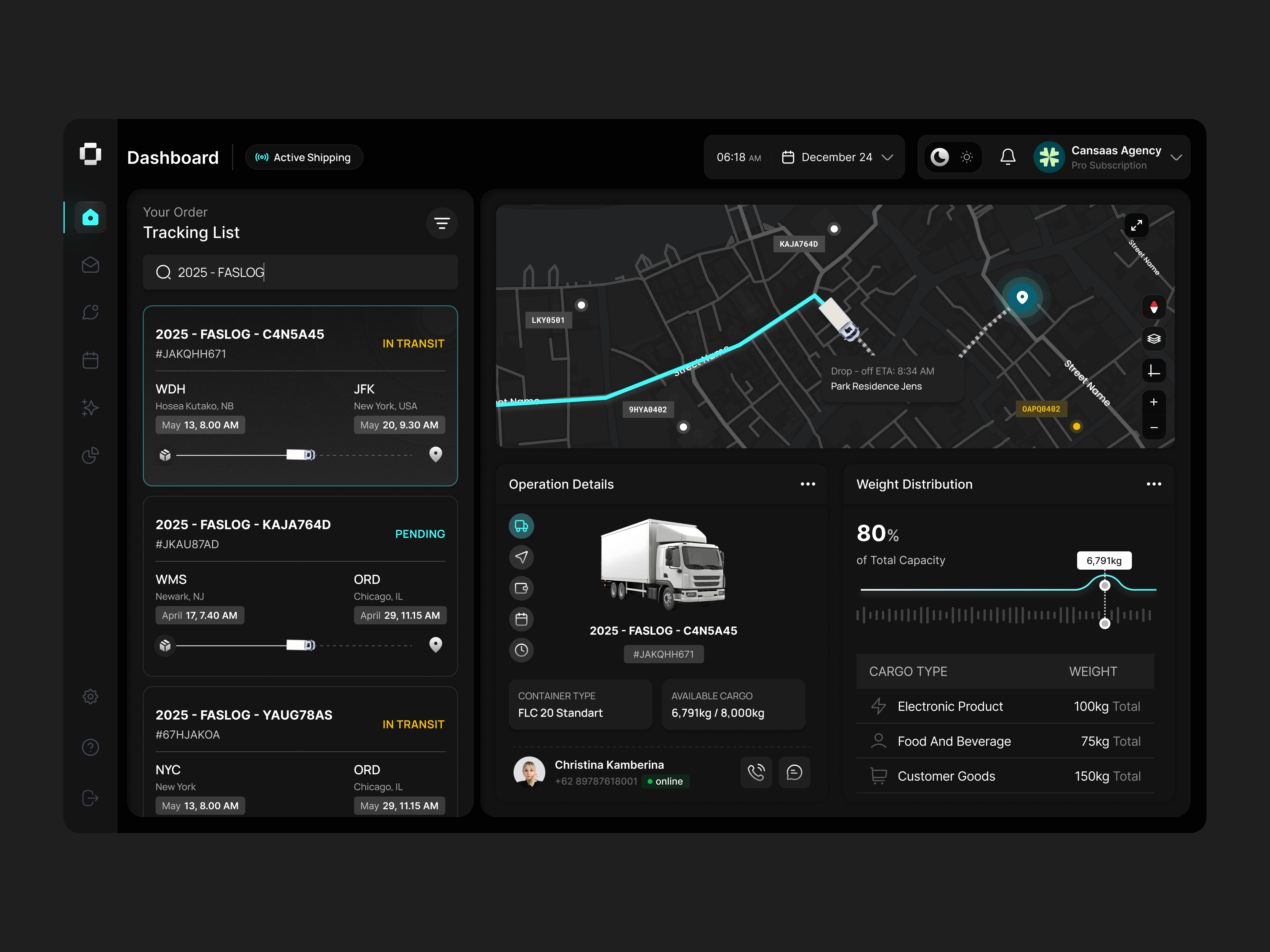 Shipment Logistic Dashboard App cansaas clean dark ui dashboard delivery tracking design enterprise ui logistics logistics dashboard map interface minimal design modern ui product design real time data route tracking saas shipment tracking ui ux