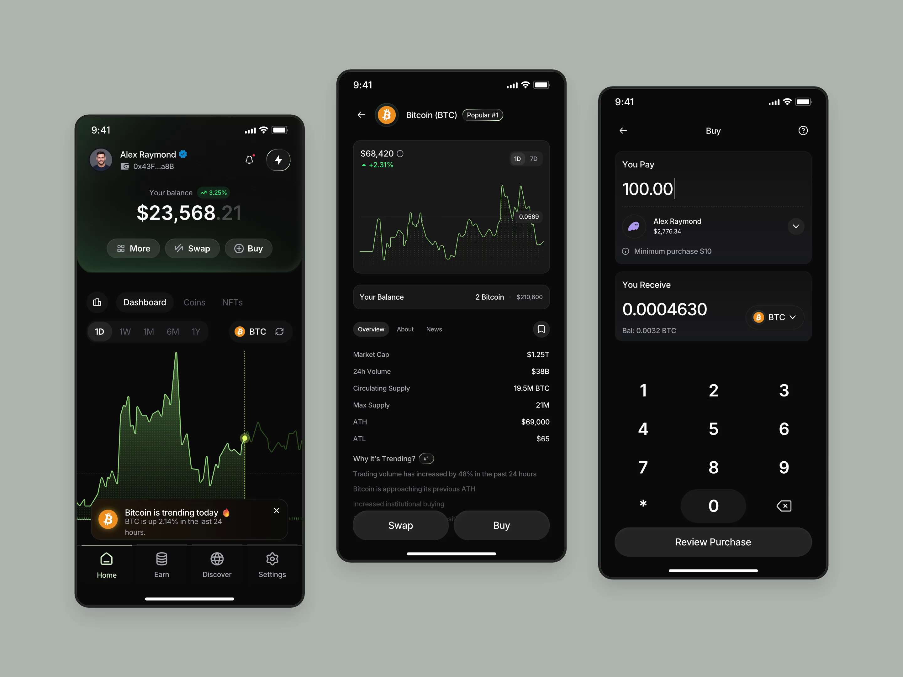 Cryptera - Crypto Mobile App by Barly Design for Uxerflow on Dribbble