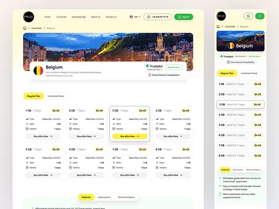 eSIM Package Pricing Page UI/UX for Telecom SaaS b2b saas esim esim ui esim ux esim website figma design fintech ui pricing page product design saas ui startup saas subscription ui telecom saas ui ux design web app design