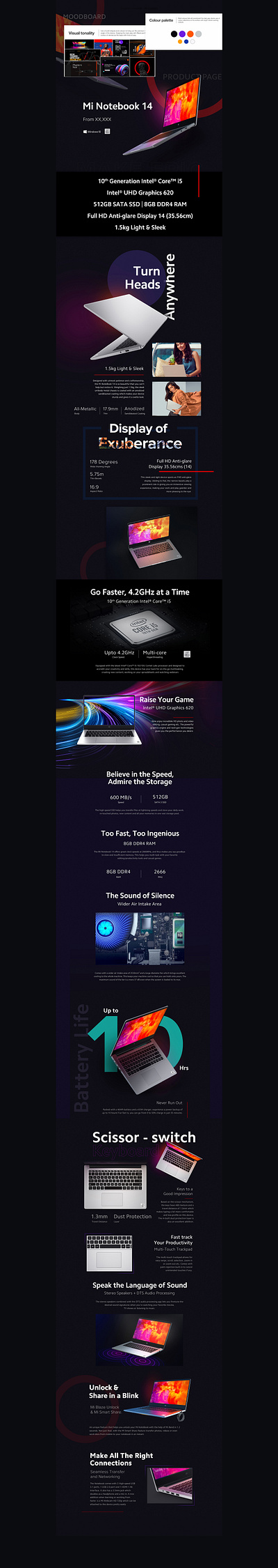 Laptop Product Page Design design designer digital graphic design landingpage photoshop productpage productpagedesign webpage