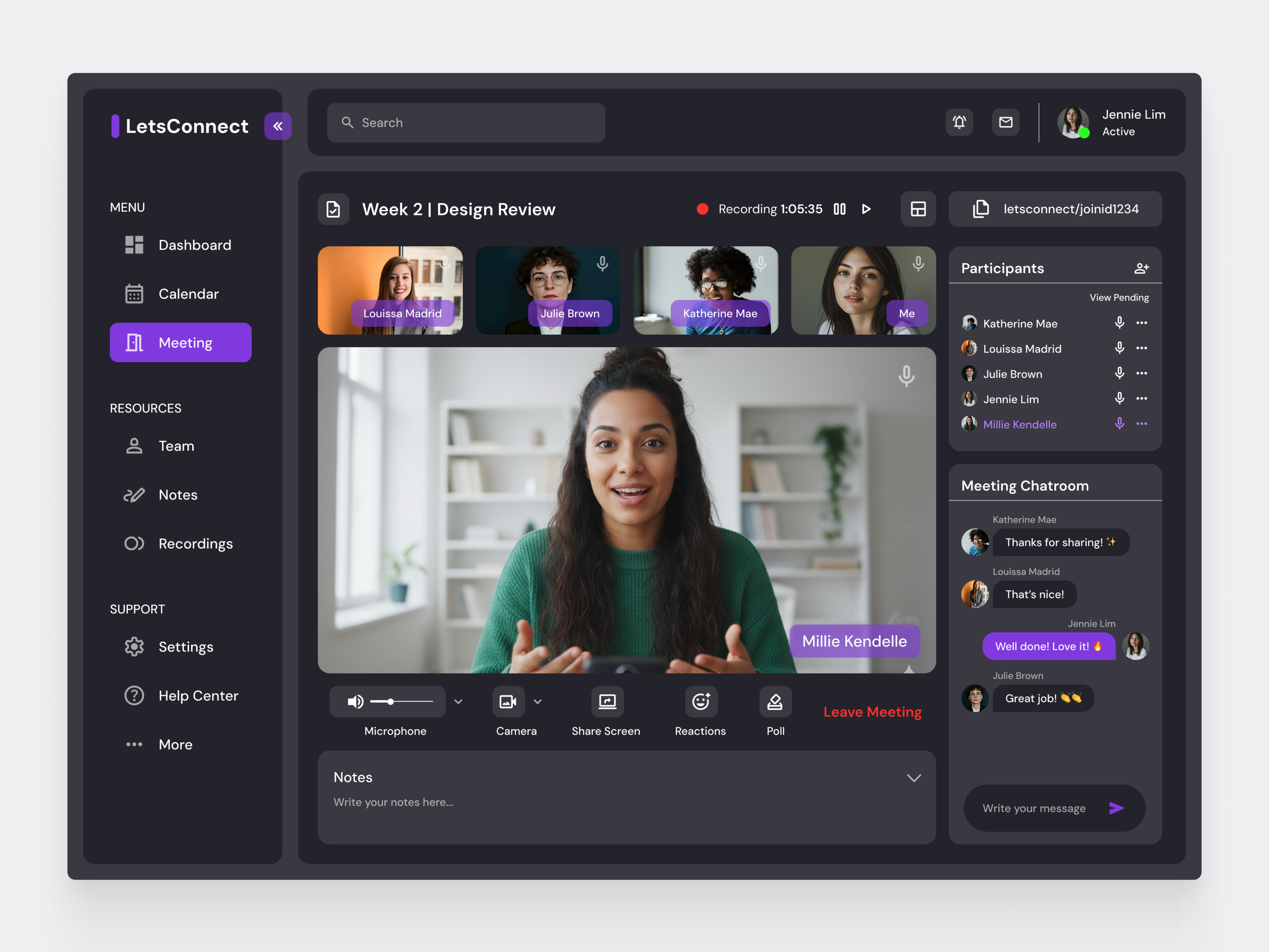 Online Video Conferencing Platform | Light & Dark Mode UI dark mode dashboard figma graphic design hero section interface design interface inspiration landing page light mode meeting app onlinemeeting platform product design remote saas ui design ux design video conferencing web app web design