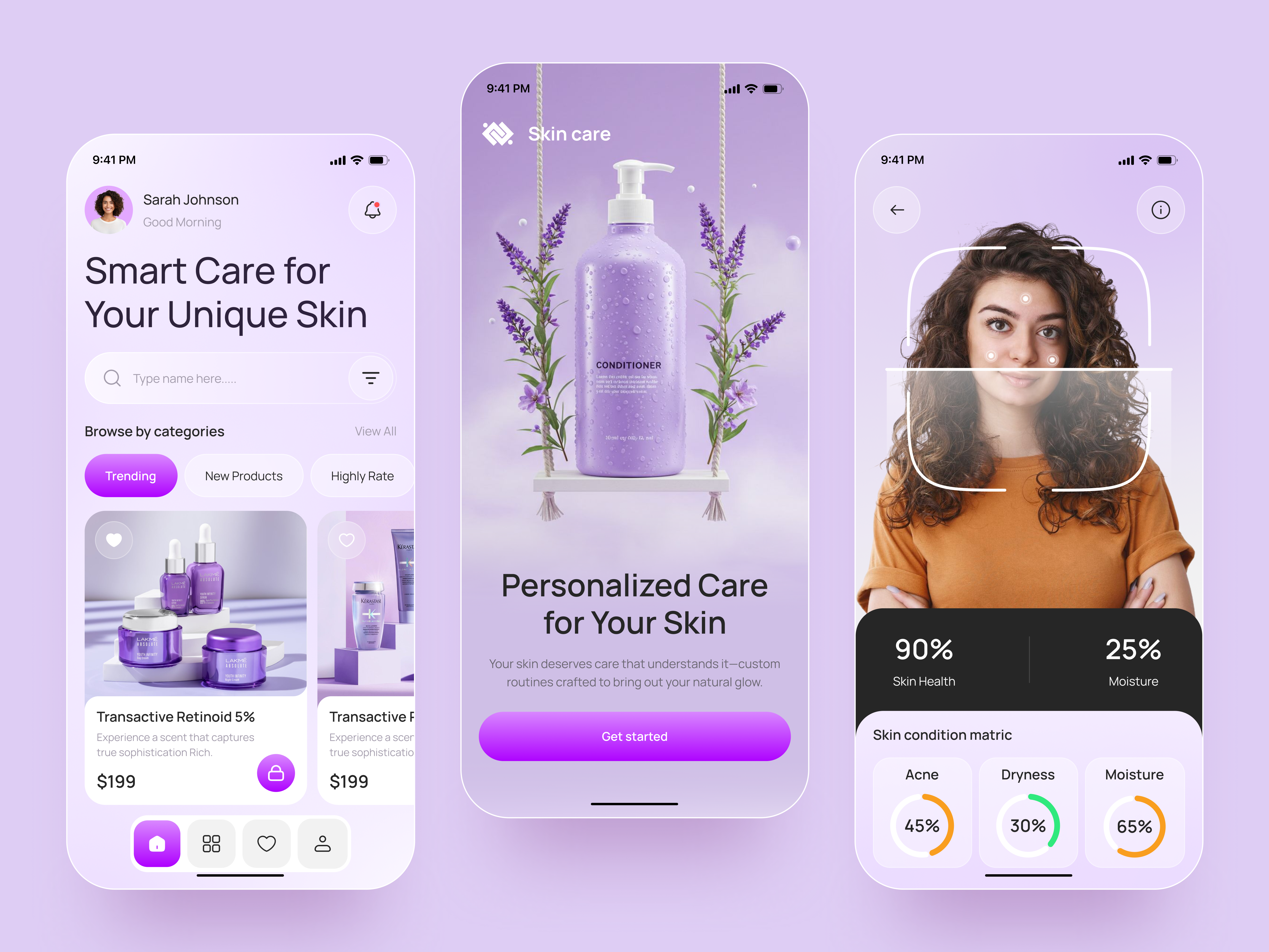 Example of Skin Care App Design & Development