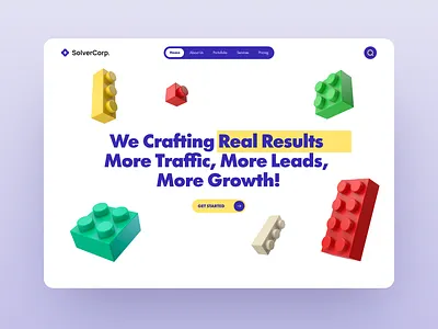 SolverCorp v2 - Company Profile for Agency agency block clean company company profile fun landing page minimalist playing product design ui ux website website design