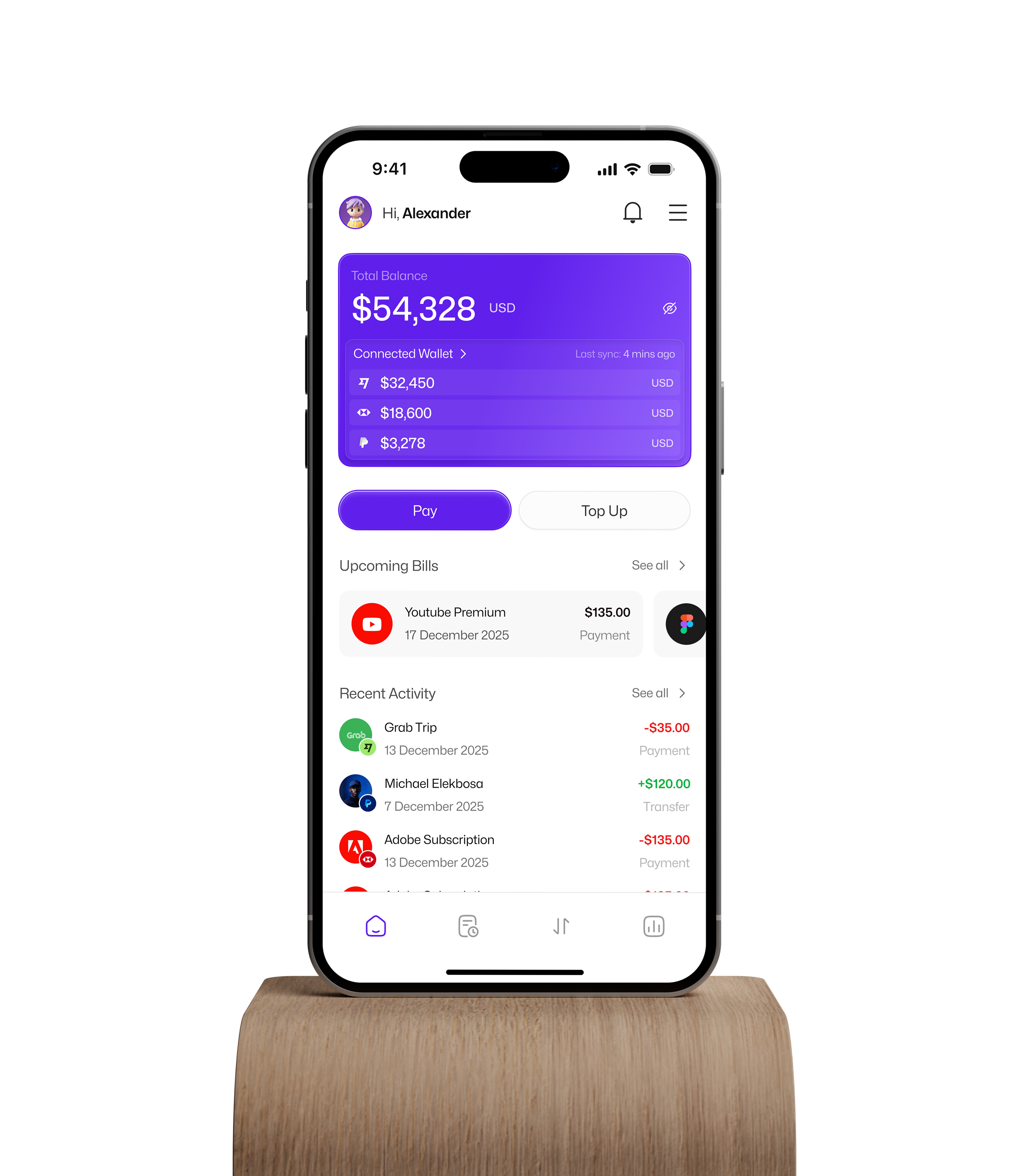 Finance Management Apps - Home Screen design mobile ui uidesign uiux
